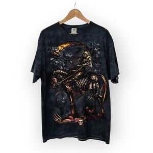Vintage Y2K Skeleton Rider Graphic T Shirt XL